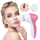 Waterproof Facial Cleansing Brush Face Spin Cleaning Scrubber 5 Heads Women