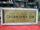 Old Vintage Original Cavender s Ltd  Cigarettes Adv  Litho Tin Box Sign Framed