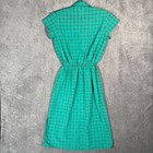 Vintage Diane Von Furstenberg Green Grid Shirt Dress Lord   Taylor 70s 80s Dvf