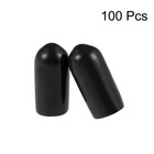 Uxcell 100pcs Rubber End Caps 6mm 1 4-inch  Id Vinyl Round Tube 6mm  Black