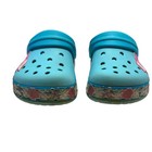 Crocs Clogs Kids Size J2 Blue Mermaid Tail Shell Starfish Fun Lab Shoes