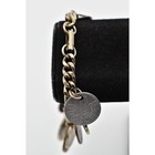 Vintage 1950s Coin Charm Bracelet Mixed Metal Chunky Silver Brass Dangle Bin4