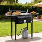 Deep Fryer Standing  Stainless Steel  Gas Propane Cooker Foldable Shelves