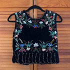 Vintage Polish Folk Dance Vest European Velvet Beaded Sequin Handmade