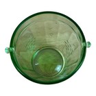 Vintage Uranium Depression Glass Ice Bucket With Etched Pattern No Handle