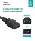 Amplifier Power Cord For Monster Rockin Roller 270  Ion Pathfinder 2 3 4 6 Feet