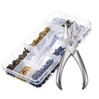 240 Set Leather Rivets Double Cap Rivet Tubular Metal Studs 2 Sizes With Punc   