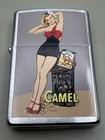 Camel Vintage 1997 50   s Pinup Girl Chrome Zippo Lighter New B22