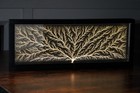 4 x12   x1  Horizontal Backlit Lichtenberg Figure lightning In Acrylic Sculpture
