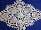 Crochet Doily In Pineapple Pattern  Oval  12  X 18   New  White
