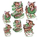 Christmas Reindeer Cutouts 1960 Beistle Reproduction 2 Packs Of  6 Reindeer