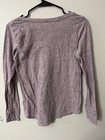 Loft Womens T-shirt Purple Solid Crew Neck Long Sleeve Stretch Top Tee Xs