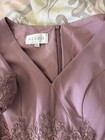 Azazie Pink A12 Regular Long Sleeve Lace Applique V-neck Formal Dress