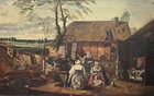 Antique Landscape Oil Painting The Barnyard Jan Siberechts Old Masters Signed