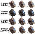12 Pack     Shank Flap Wheel Assortment  Includes 40  60  80    120 Grit 2   1      