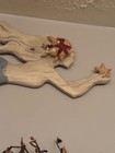Wooden Mermaid Wall Decor Beach Coastal Nautical 16    Pearls Starfish Seashells