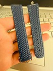 20mm Omega Seamaster Aqua Terra Blue Rubber Watch Strap With Deployment Clasp 