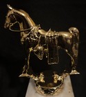 Vintage Western Show Horse Gold Trophy Topper Metal Nos 3 1 2 By 4
