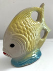 Vintage 1970s Luster Ceramic Angel Fish Figurine Handcrafted In Brazil