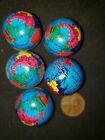 Vintage  Metal 2 Piece World Globe Gumball Vending Machine Toy Lot Of 6 Nos