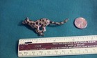 Beautiful Cheetah Cat Running Brooch Pin Gold-tone Metal   Enamel 2 5  Inches