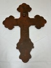 Large Cast Iron Metal Wall Hanging Cross 17    X 12 5    Ornate Religious Decor