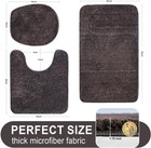 Bathroom Rugs Sets 3 Piece With Adjustable Toilet Seat Cover 17 5 x 15 - Brown