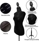Black Female Mannequin Torso Body With Adjustable Tripod Stand Dress Display