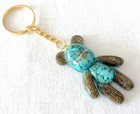 Orgone Bear Shaped Keychain With Turquoise   Metal Shavings  Made Usa