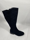 Style   Co Boots Womens Size 9 Black Knee High Suede Faux Leather Zip Up Dress