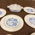 Vtg  Child s Toy Plastic Corning Ware Cornflower Play Dishes 