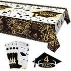 4 Pack Graduation Party Supplies 2025 Plastic Graduation Tablecloth  54 x108  