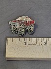 Red Monster Truck Car Enamel Lapel Pin Silver Tone Off Road 4x4 Metal Badge