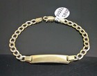 Real 10k Gold Bracelet Kids Id Bracelet Link Diamond Cut