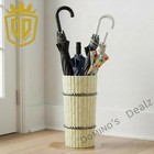 Bamboo Ceramic Umbrella Stand 1977 Studio Pottery Ivory Yellow Entryway Decor