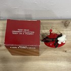 Teddy On A Trumpet Vintage Avon Teddy Bear Collection Red Christmas