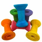 3708 Pk6 Large Colored Wood Bobbin Foot Talon Bird Toys Parrot Foot Craft Talon