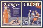 1927 Orange Crush Soda Krinkly Bottle Original Vintage 2-page Print Ad
