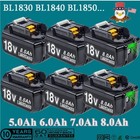6 Pack 8 0ah For Makita 18v Lxt Lithium Ion Bl1860 Bl1830 Bl1860 Bl1860b Battery