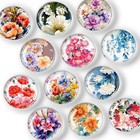 Refrigerator Magnets  12 Pcs Glass Fridge Magnets For Festival  Flower Magnet   