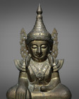 Burmese Buddha Statue Konbaung Period Bhumisparsha Mudra Buddhist Art