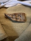 60   s Vintage Italian Knit Button Down Sweater Argyle Mustard Size Large 