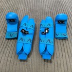 Arawaza Kids Shin Guards Gloves Blue Medium Youth Karate Jiu Jitsu Martial Arts