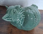 String Holder Teal  Cat  Dispenser Porcelain Home Office