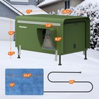Heated Cat House For Outside  Outdoor Insulated Kitty Shelter With Heated Pad   