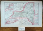 Vintage 1884 New York Map 21 x13    Old Antique Original Albany Schenectady Ny