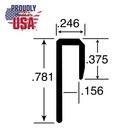 Outwater Aluminum J Channel Fits Material 5 32 Inch Thick Clear Anodized  satin 