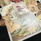 Antique Victorian Ephemera Lot      Trade Calling Cards Die Cut Paper Advertising