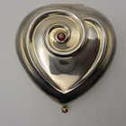 Vintage Estee Lauder Heart Of Hearts Compact Red Accents Metal Wear