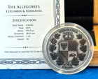 2019 The Allegories Columbia   Germania 5 Mark 1 Oz   999 Silver Coin Ogp